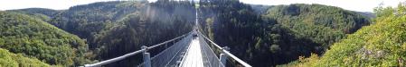 Tolle Rundumsicht von der Hängebrücke Geierlay: Tolle Rundumsicht von der Hängebrücke Geierlay