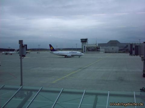 Flugzeug: das Flugzeug nach Frankfurt