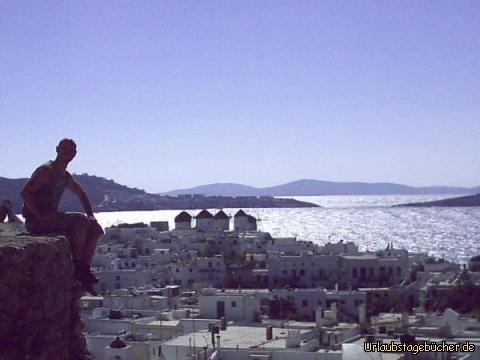 ich über Mykonos: ich über den Dächern von Mykonos