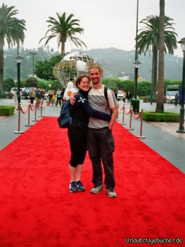 Roter Teppich: Anja und ich auf dem Roten Teppich
vor den Universal Studios Hollywood