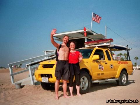 Baywatch: Anja und ich bei den "echten" Baywatch-Rettungsschwimmer