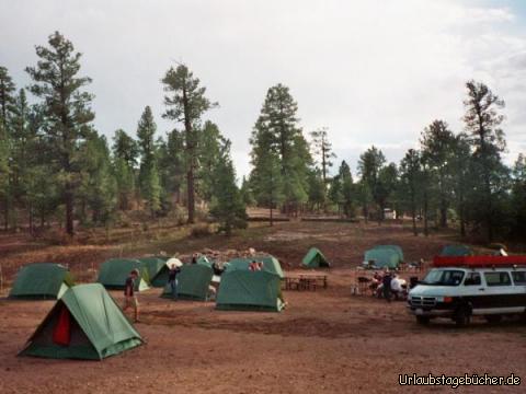 Grand Canyon Zeltplatz: unser Zeltplatz am Grand Canyon