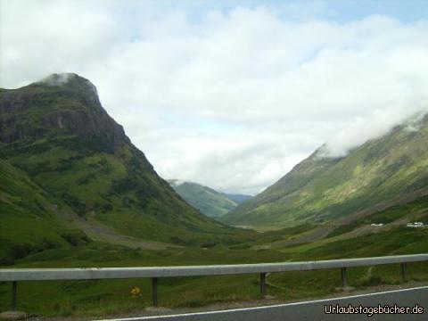 Glencoe Mountain: der Weg nach Glencoe führt durch dieses Tal mit Namen Glen Coe