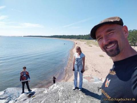 wir am Strand von Hanko : Tulluddsstranden ist der Kilometerlange Sandstrand von Hanko 