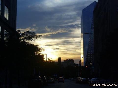 Sonnenuntergang: beim Verlassen von Philadelphia fahren wir auf den Sonnenuntergang zu