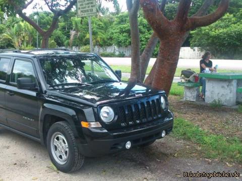 Picknick: auf unserem Weg über die Florida Keys
machen wir ein kurzes Picknick auf Upper Matecumbe Key
(und auf diesem Foto sind Mama (Katy) und ich (im Babysitz) zu sehen)