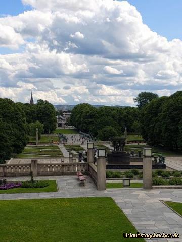 Der Skulpturen Park: Blick von oben auf die Stadt