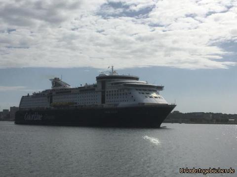 Ankunft in Kiel: Die Fähre, die uns nach Oslo bringt.