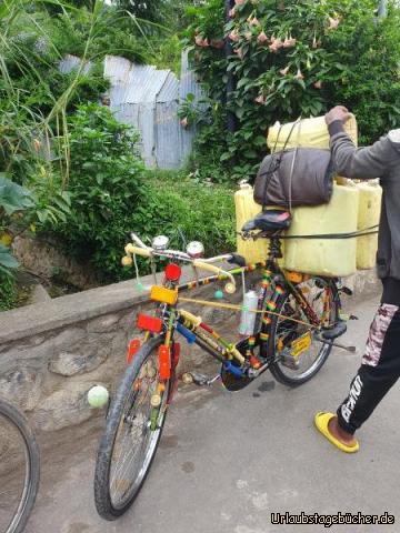 Markt 6: Wer sein Rad liebt, schmückt es mit Farbe und allerlei Reflektoren und und .... !