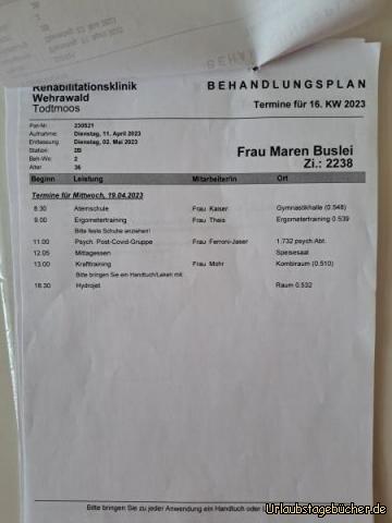 Behandlungsplan: 