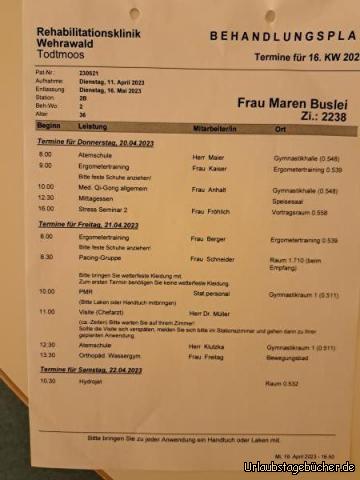 Behandlungsplan: 
