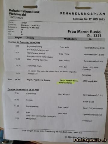 Behandlungsplan: 