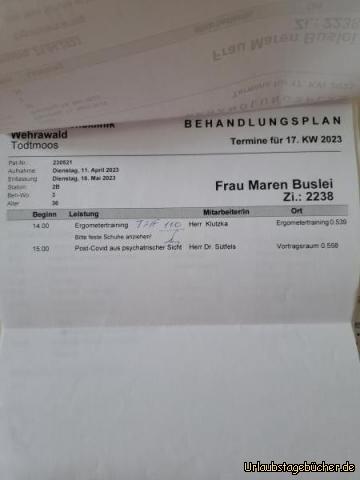 Behandlungsplan 2: 