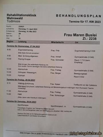 Behandlungsplan: 