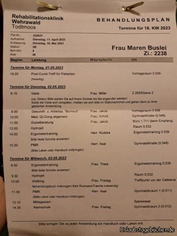 Behandlungsplan: 