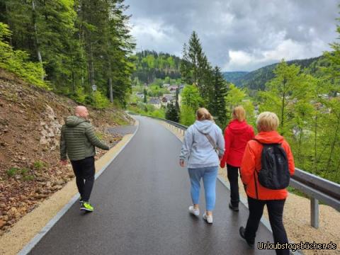 Rückweg zur Klinik: Matze, kathi, Maren, anni