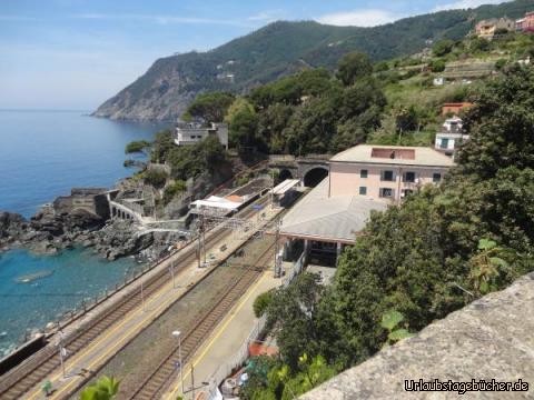 Genua gg: Der Bahnhof Framura von oben 