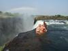 Devils Pool: ein Begleiter, Wolfgang, Katy und ich baden im Devils Pool der Victoriafälle