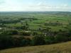 Ausblick: der großartige Ausblick vom Glastonbury Tor
über die längst trockengelegten Sümpfe von Avalon