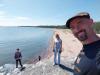 wir am Strand von Hanko : Tulluddsstranden ist der Kilometerlange Sandstrand von Hanko 