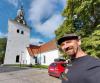 wir in Västervik: vor der Sankte Gertruds Kyrka in Västervik