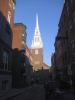 Old North Church: der 53,3 m hohe Kirchturm der Old North Church,
die das älteste (seit 1723) noch benutzte Kirchengebäude in Boston ist