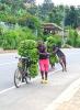 auf den ruandischen Straßen unterwegs: Fahrrad-Spediteure